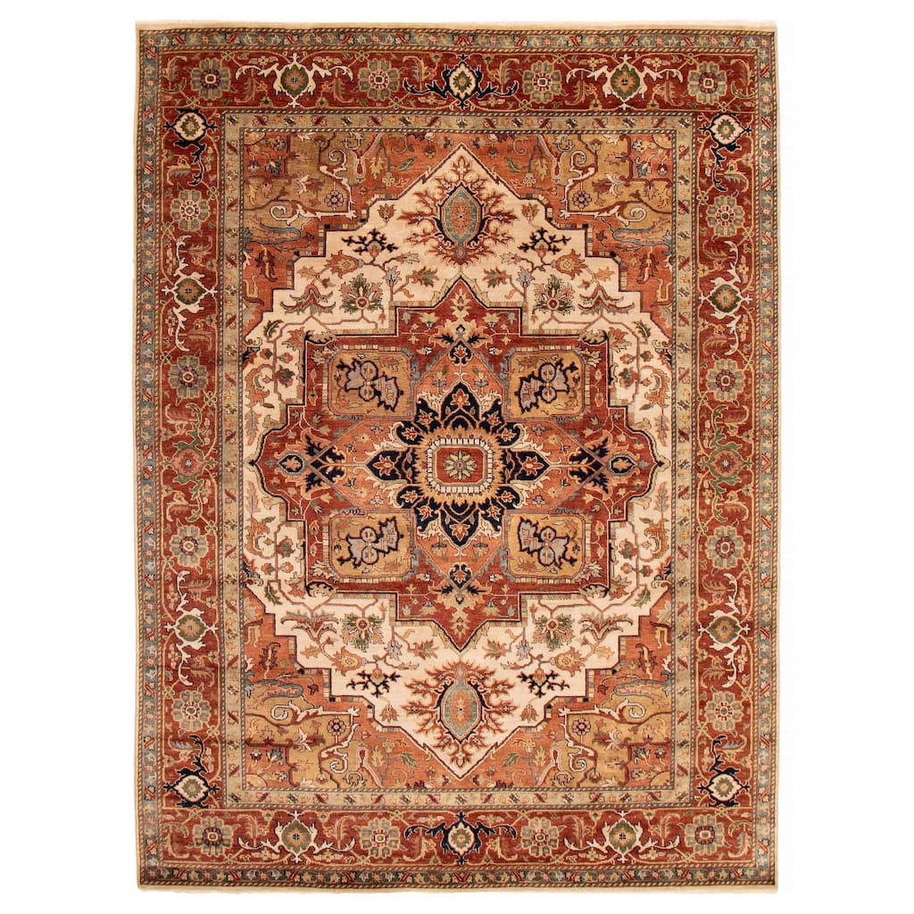 ECARPETGALLERY Hand-knotted Jules Sultane Ivory Wool Rug - 8'8 x 11'5