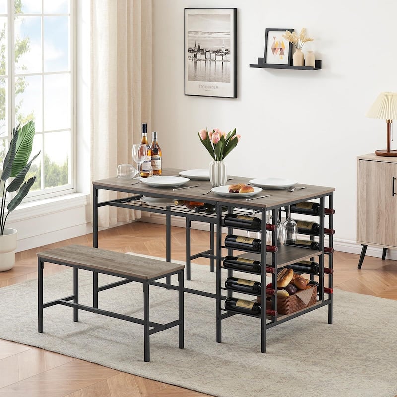 Kitchen Table with 2 Benches for 4