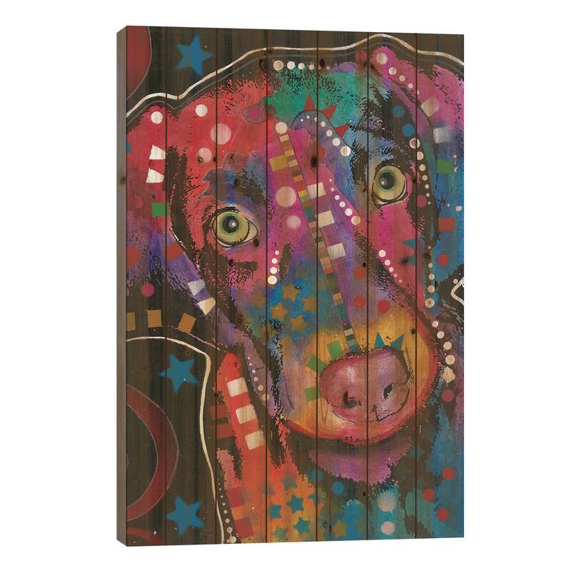 Labrador II Print On Wood by Dean Russo - Multi-Color - 40x26x1.5