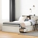 preview thumbnail 15 of 16, South Shore Ulysses Bed and Headboard Set Winter Oak