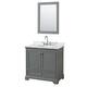 Option Dark Gray / White Carrara Marble Top / Polished