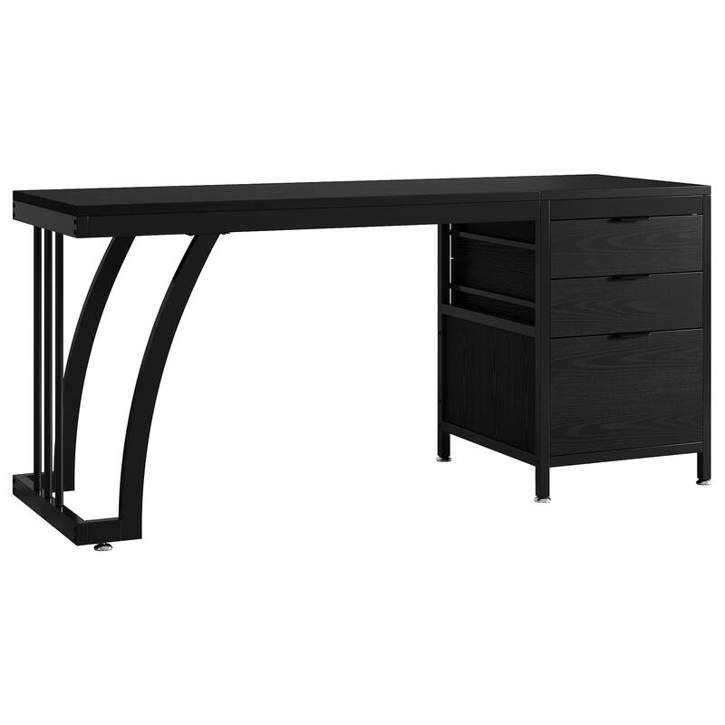 59" Large Vanity Desk with 3 Reversible Drawers, Chic Makeup Dressing Table Vanity Station for Women Girls Bedroom