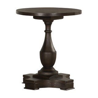 Loganne Coffee Round Top Pedestal End Table