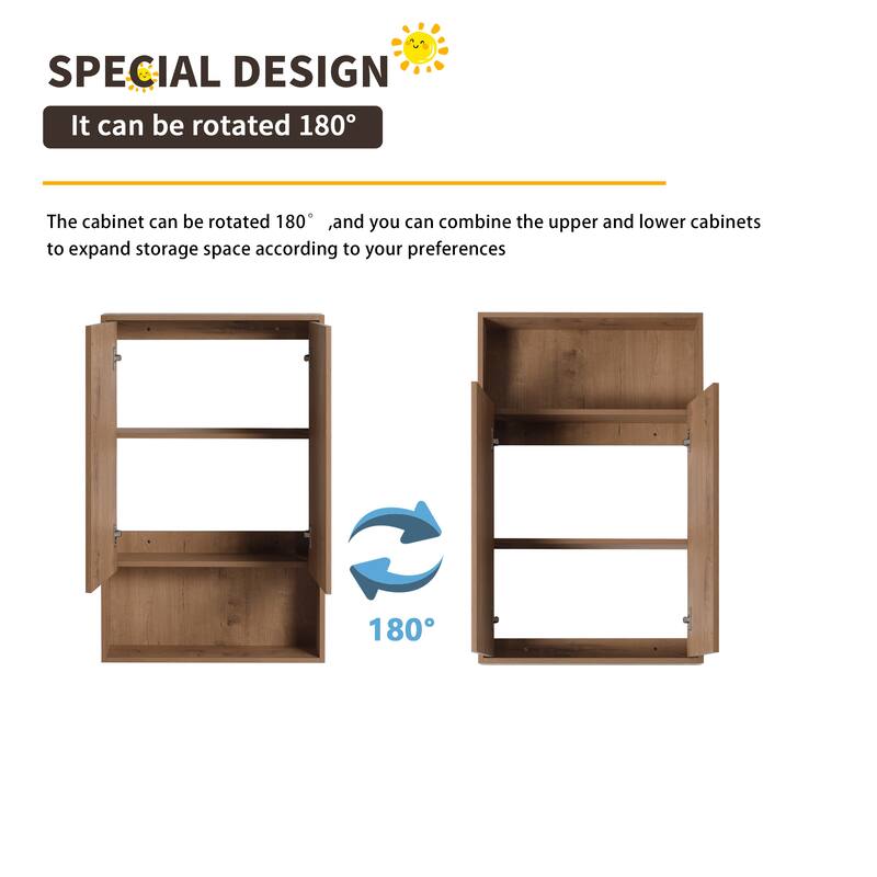 Beingnext 12"/24" Floating Bathroom Side Cabinet With Soft Close Door and an Adjustable Shelf