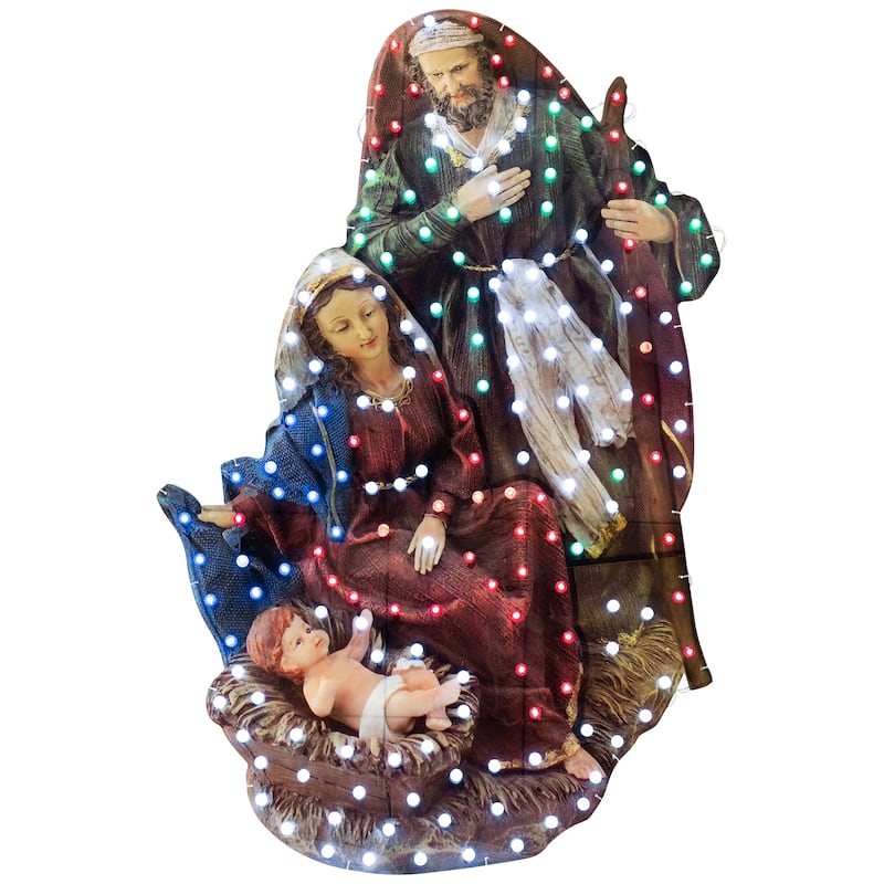 48" LED Holy Family Christmas Nativity Scene Outdoor Decoration - Multi