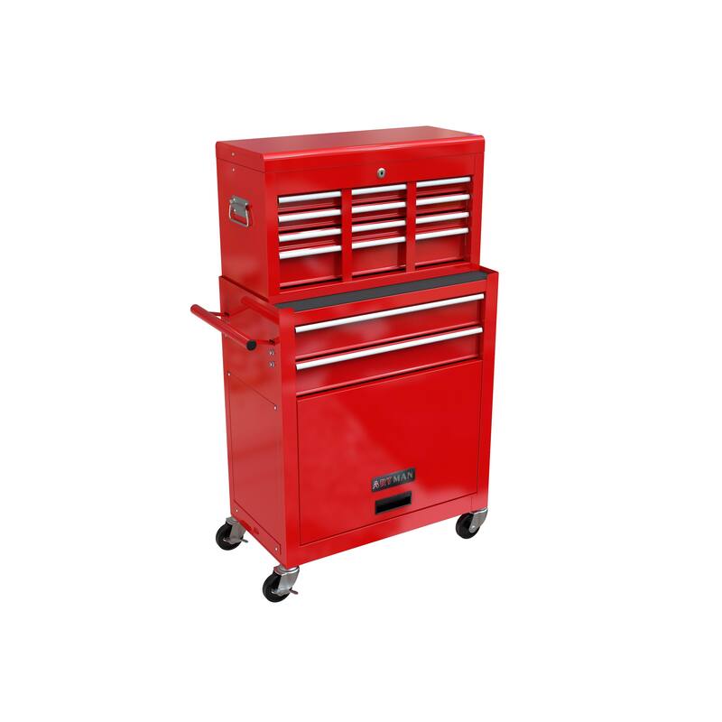 Big Tool Storage Cabinet with 8 Drawer - Red