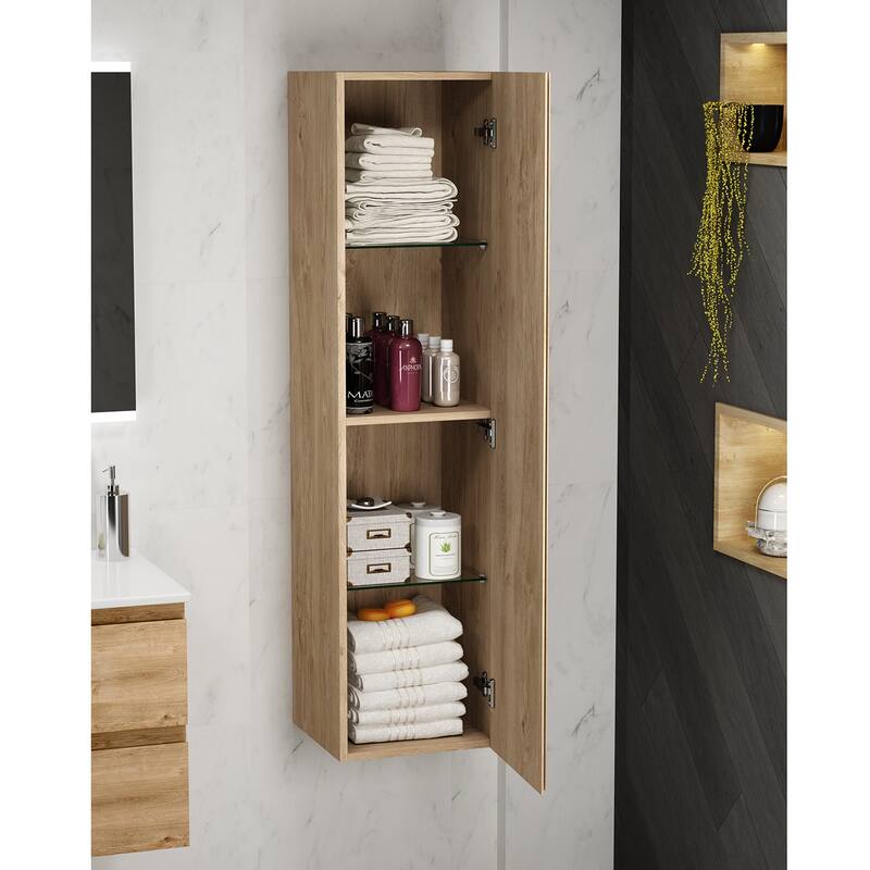 WS Bath Collections Perla COL01 Perla 55-1/8" Engineered Wood Wall