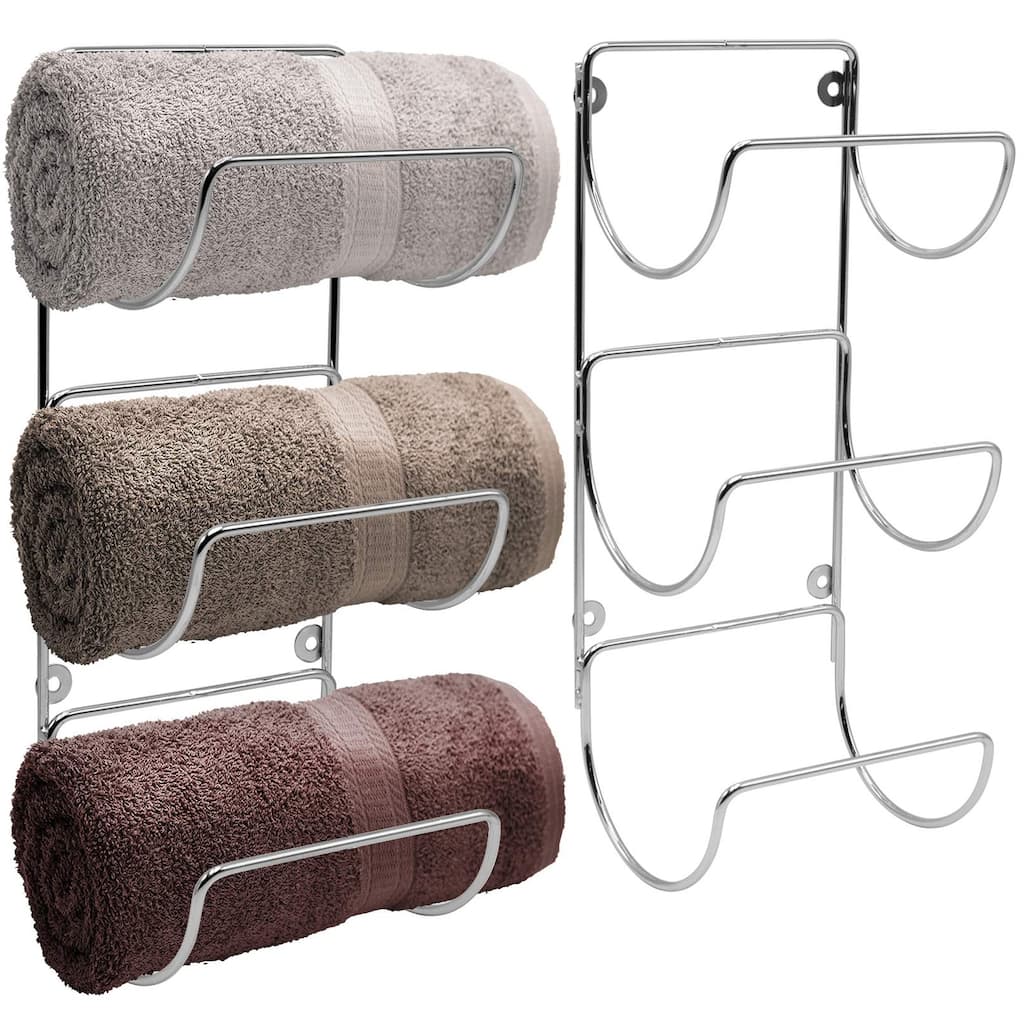 3 Level Iron Metal Towel Rack - Silver