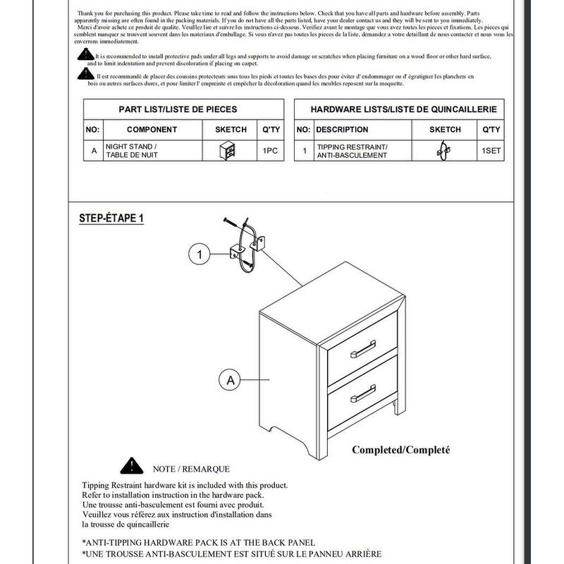 Transitional Nightstand, Faux Wood Veneer, Weathered Gray, Nickel Hardware, Bedside