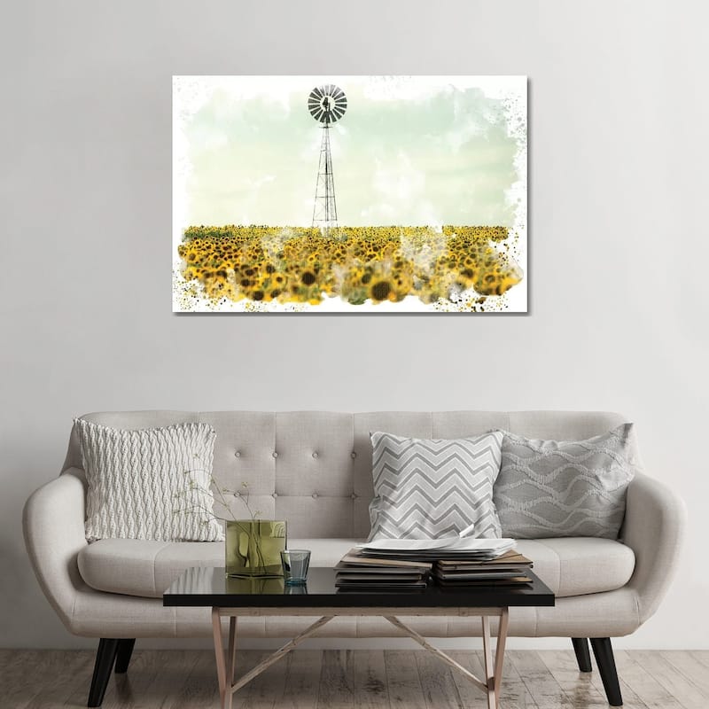 iCanvas "Windmill Sunflowers" by Kimberly Allen Canvas Print - 32x48x1.5