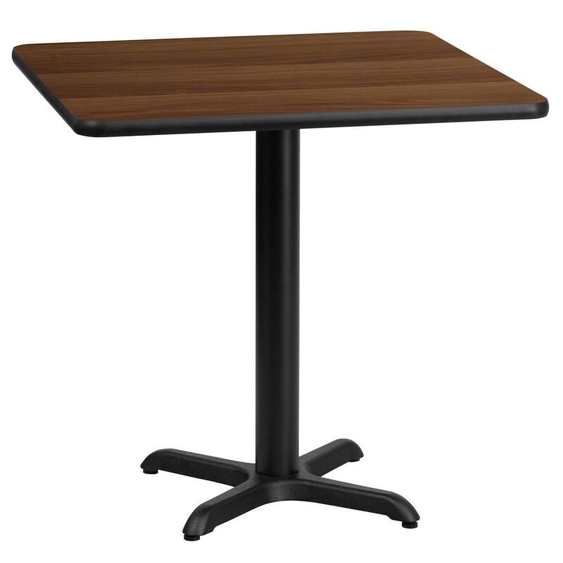 24'' Square Laminate Table Top with 22'' x 22'' Table Height Base - 24"W x 24"D x 31.125"H - 24"W x 24"D x 31.125"H