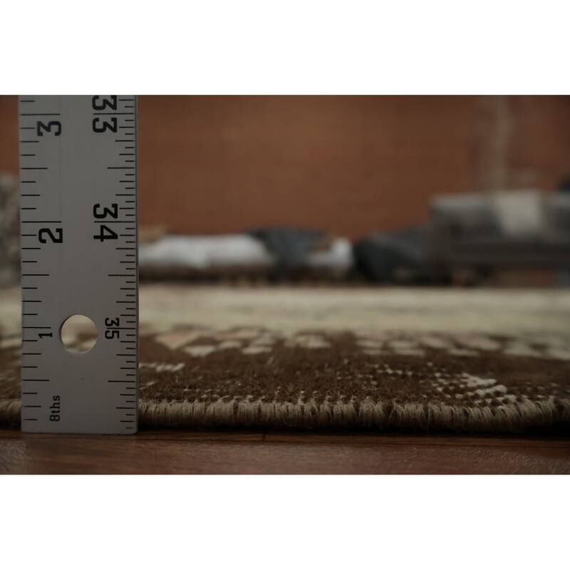 Hand Knotted Oriental 100% Wool Carpet Transitional Floral Beige & Ivories Anatolian Area Rug - 9' 8'' X 6' 3''