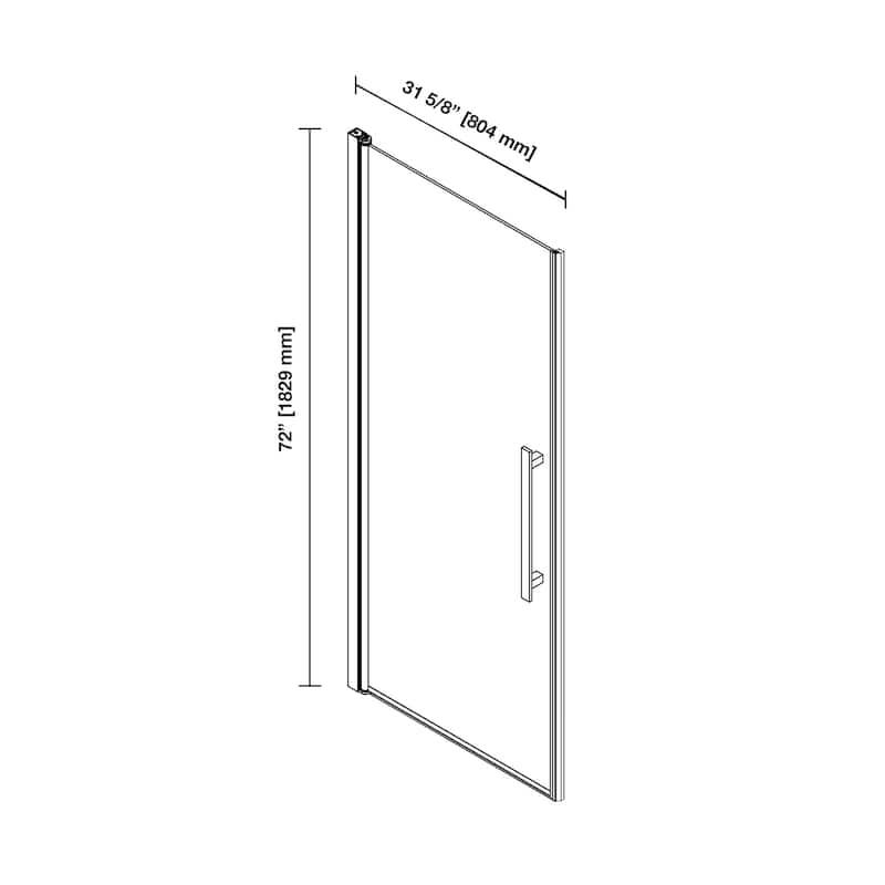 Pasadena Alcove Frameless Pivot Shower Door, 2025