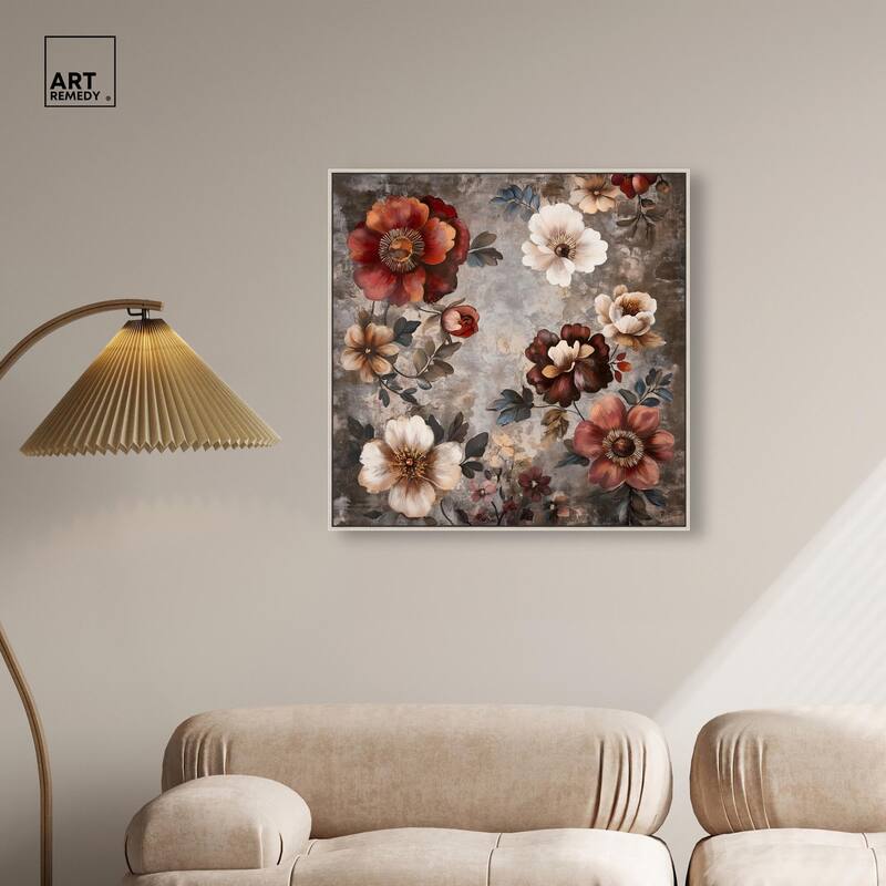 Dusk Dahlias Canvas by Art Remedy