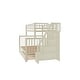 preview thumbnail 5 of 8, Cream Twin over Full Modern Rubberwood Stairway Bunk Bed with Rails and Storage