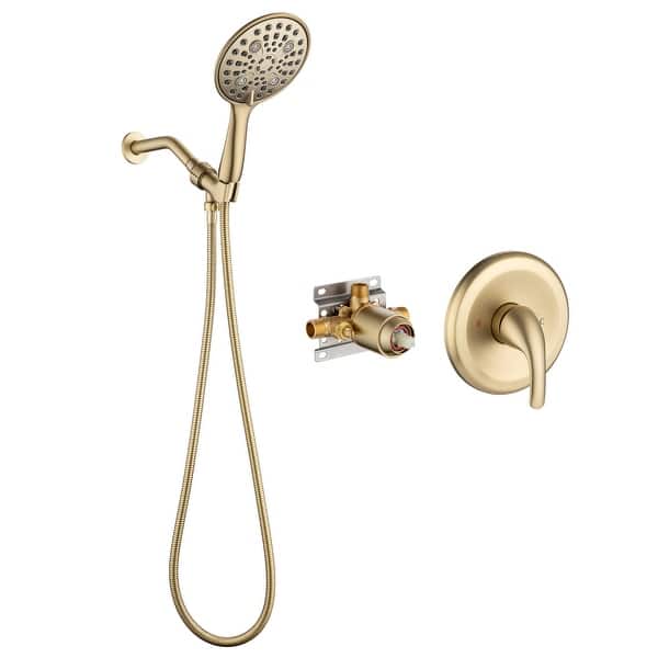 6 In. Detachable Handheld Shower, Temperature Control , Brushed Gold