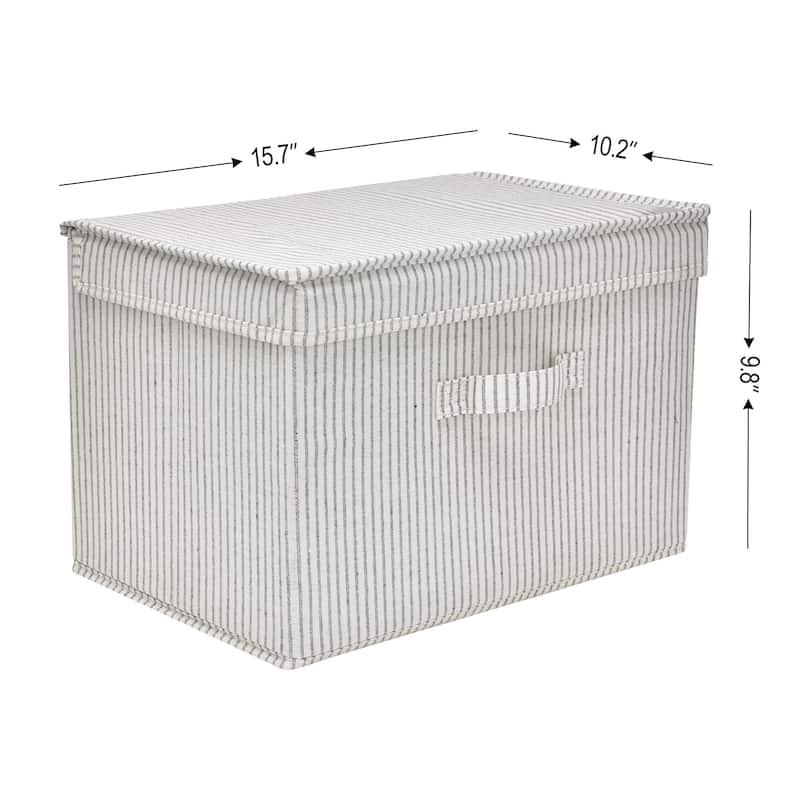 2-Pack Closet Storage Bin with Lid and Handle, Large Fabric Storage Box for Clothes, Towels, Toys, Shoes