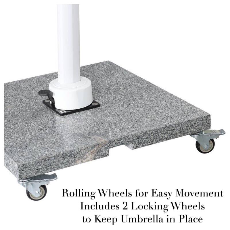 Margutta 10 ft. x 13 ft. Rectangle Aluminum Cantilever Tilt Outdoor Parasol Patio Umbrella with Granite Base in Mouse Gray