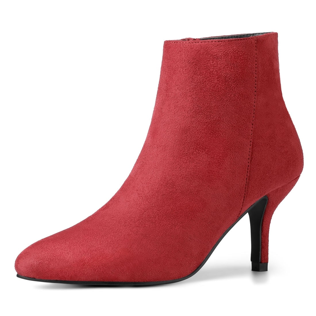 burgundy kitten heel ankle boots