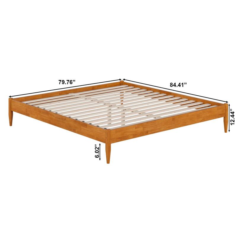 King Size Platform Bed Frame - Solid Wood Bed