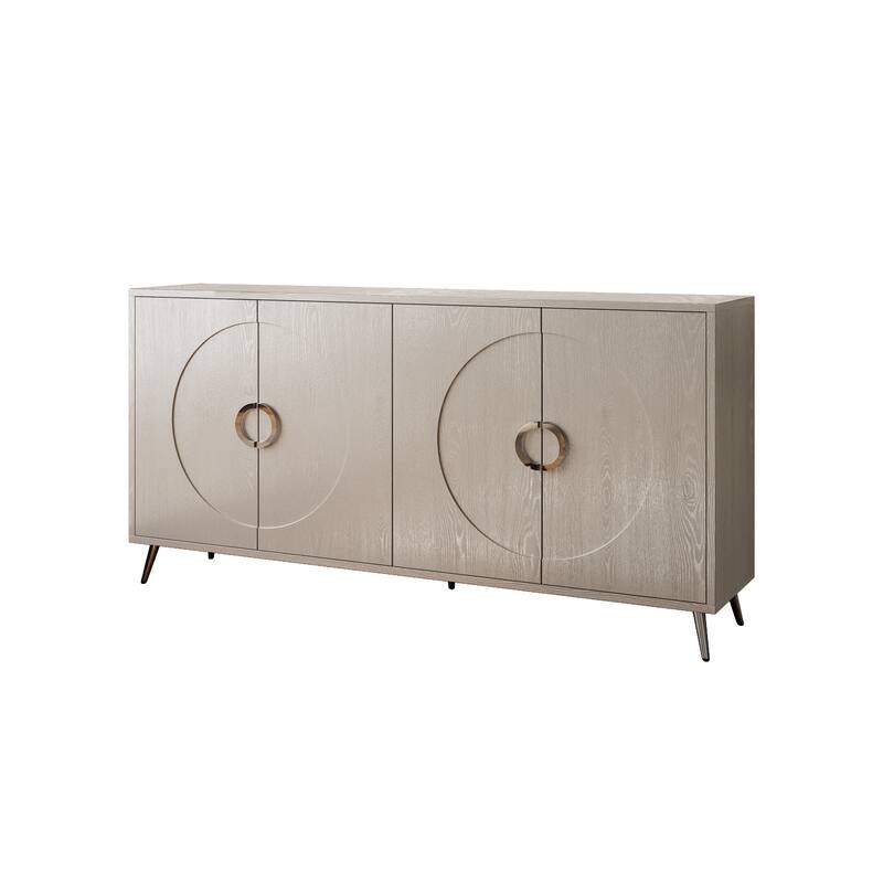 Modern Style Wood Sideboard,Buffet Sideboard with Metal Legs/Hinge,Adjustable Shelves