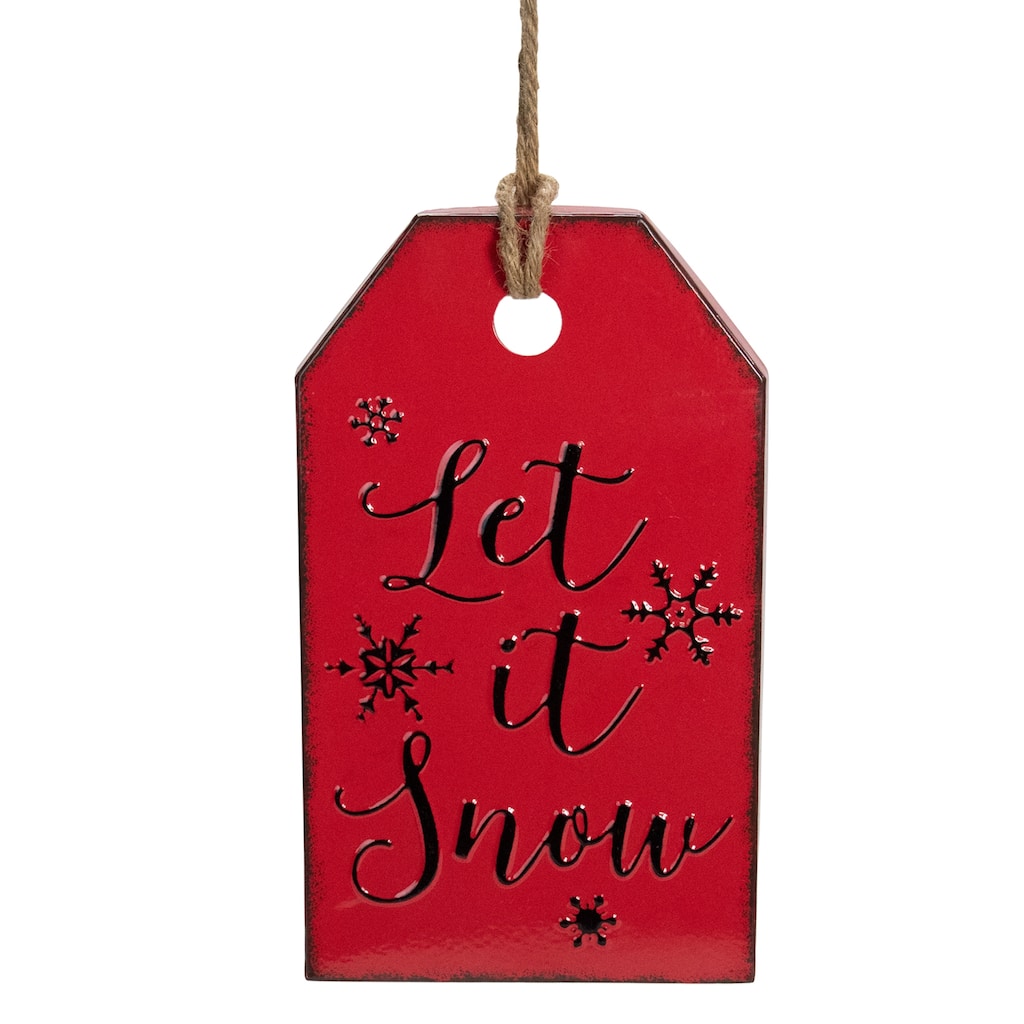 Let It Snow Metal Christmas Wall Sign - 12"