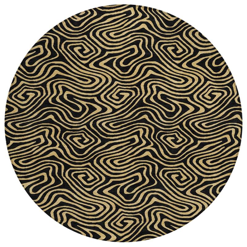 HomeRoots Abstract Transitional Rectangle Outdoor Rug