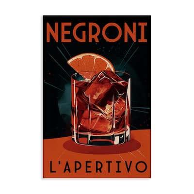 Stupell Vintage Midcentury Negroni Drink Canvas Wall Art Design By Andreas Magnusson