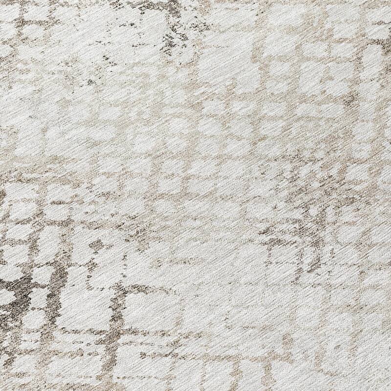 Machine Washable Indoor/ Outdoor Chantille Distressed Trellis Rug