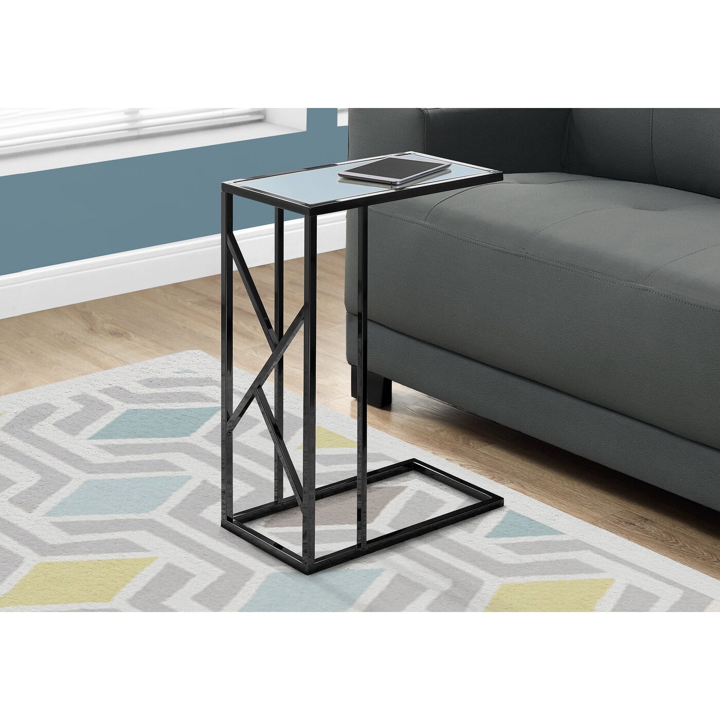 Black Nickel Metal Mirror Top Monarch Specialties Coffee Table Living Room Furniture Tables Urbytus Com