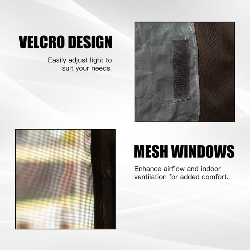 Domi 8' x 8' Universal Winter Gazebo Cover, All Season Waterproof Enclosed Cover with Sidewalls & Ventilated Mesh Windows, White