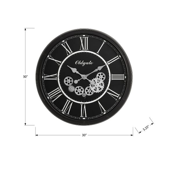 30 in Oversized Gear Mechanism Black Wall Clock - 30 in - Bed Bath ...