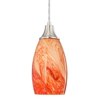 Amber Red glass pendant light Adjustable light cord Nickel over sink ...