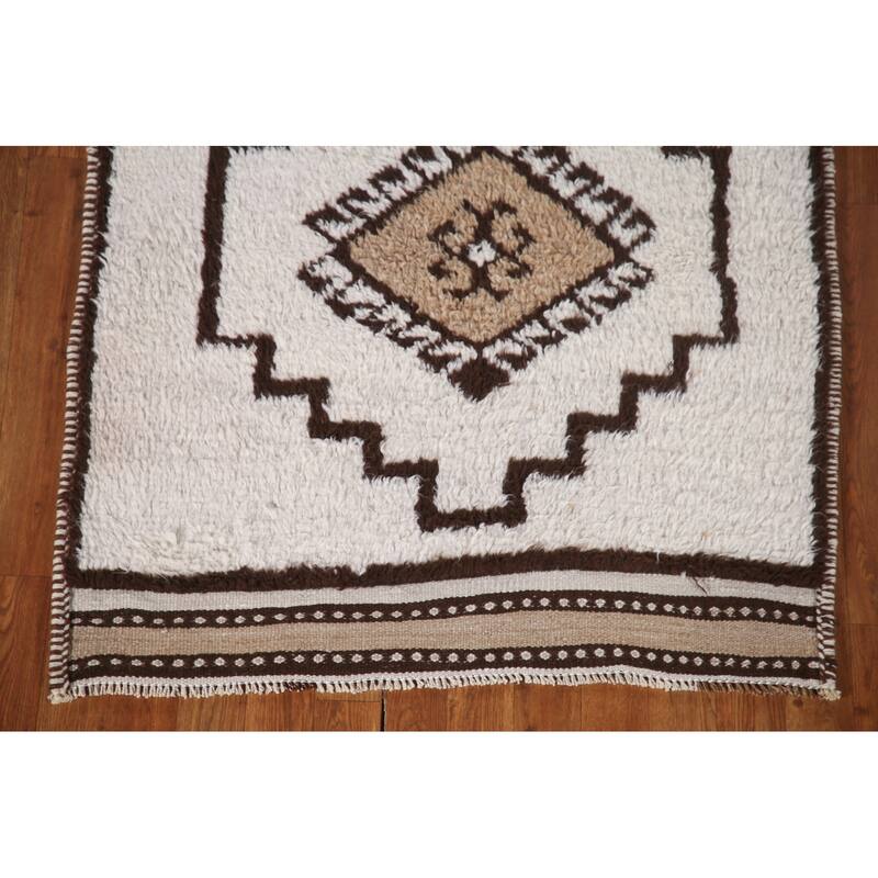 Natural Dye Tribal Anatolian Runner Rug Handmade Wool Carpet - 3'5"x 12'2"