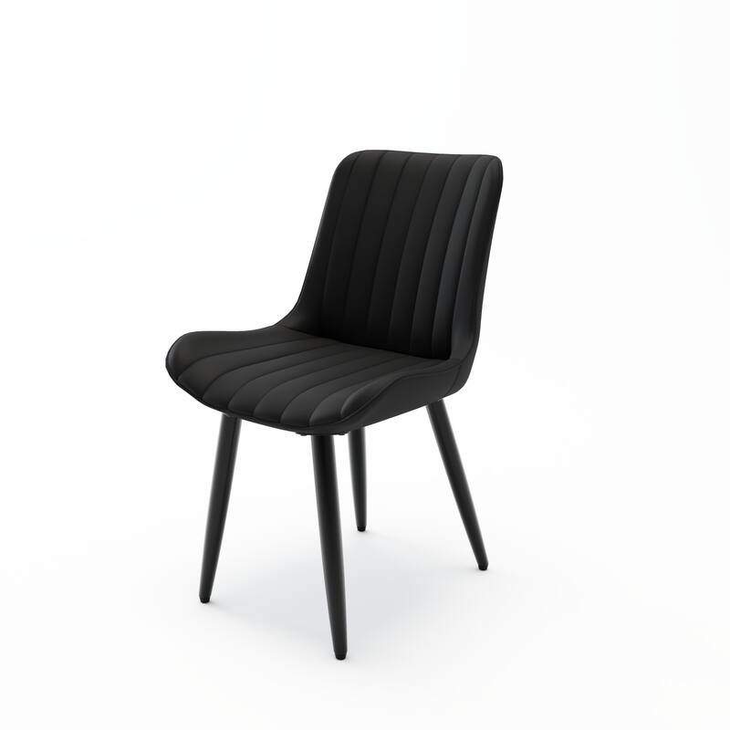 20" PU Leather Upholstered Dining Chairs with Metal Legs, Set of 4