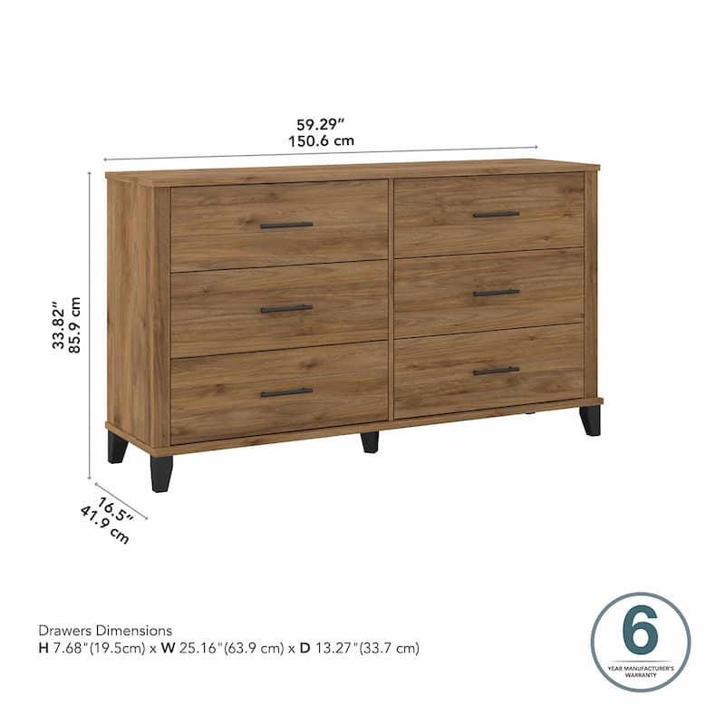 Transitional Grain-textured Grey Dresser