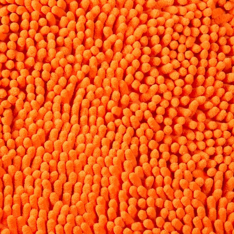 Bathroom Rugs - 2-Piece Memory Foam Bathroom Set with Chenille Shag Top and Non-Slip Base by Lavish Home (Orange)