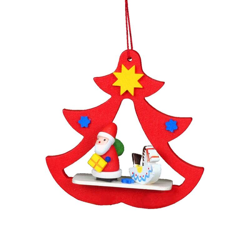 2.75" Christian Ulbricht Santa in a Red Tree Christmas Ornament