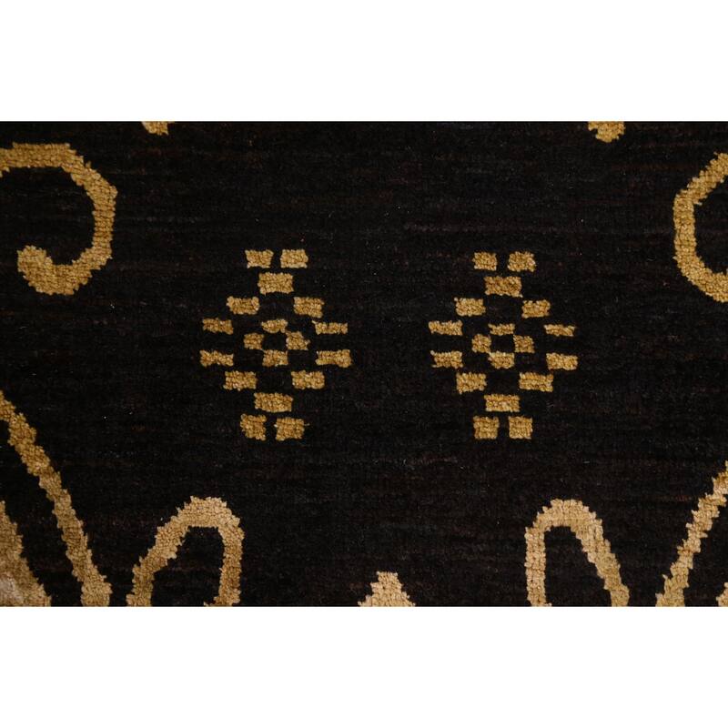 Geometric Oriental Gabbeh Kashkoli Area Rug Hand-knotted Wool Carpet - 7'10" x 11'3"
