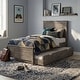 preview thumbnail 1 of 11, Furniture of America Lanister Wood Wire-Brushed Warm Grey Kids Panel Bed with Trundle Twin