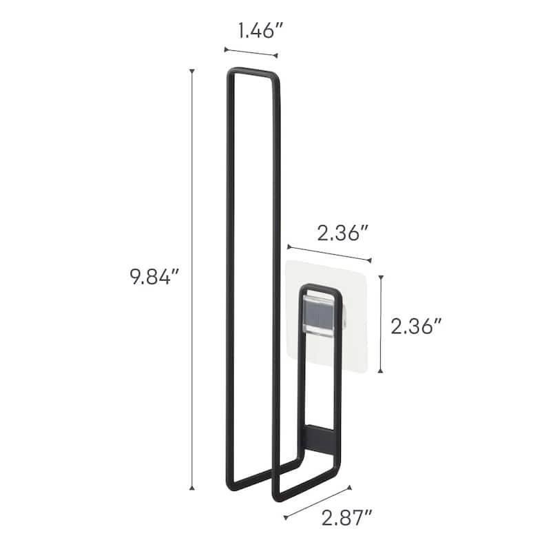 Yamazaki Home Traceless Adhesive Toilet Paper Holder, Steel, Holds 2.2 lbs - L 2.87 x W 1.46 x H 9.84 inches