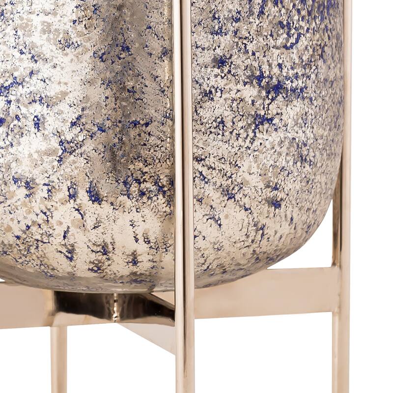 Elk Home Bailey Antique Silver Glass 8 Inch Wide Vase