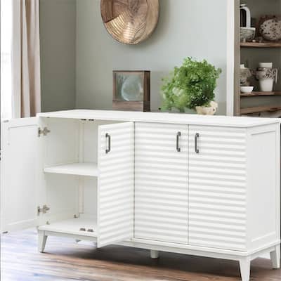 Large Storage Buffet w/ Adjustable Shelves and 4 Door w/ Metal Handles