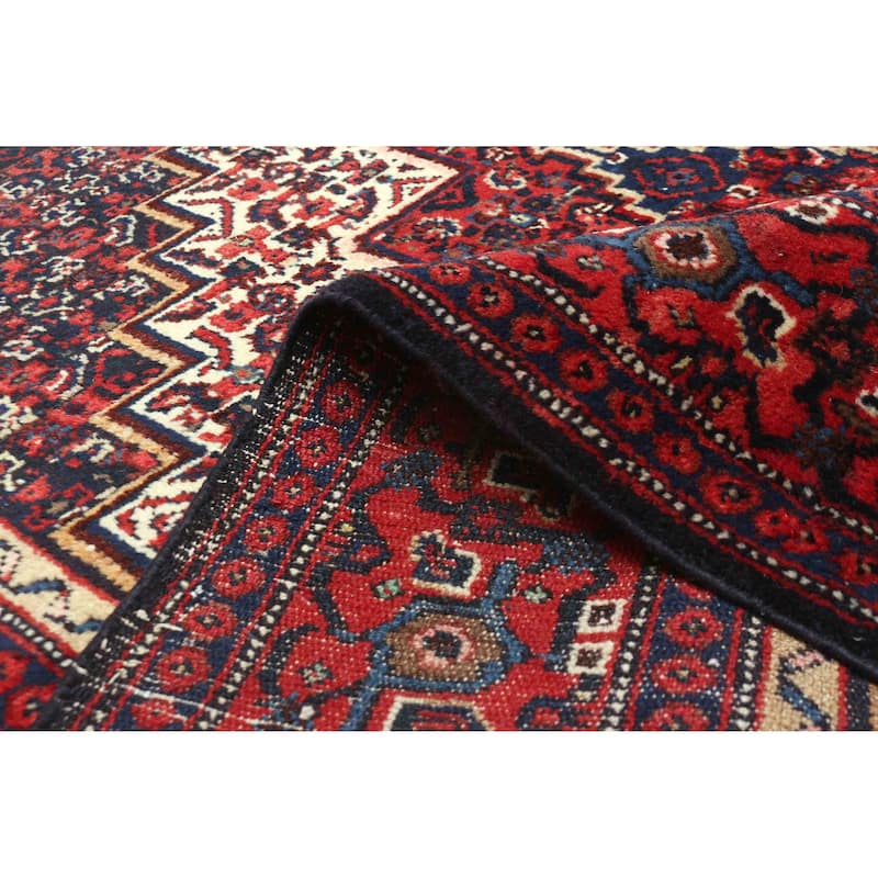 ECARPETGALLERY Hand-knotted Kayseri Vintage Dark Navy Wool Rug - 3'11 x 4'10