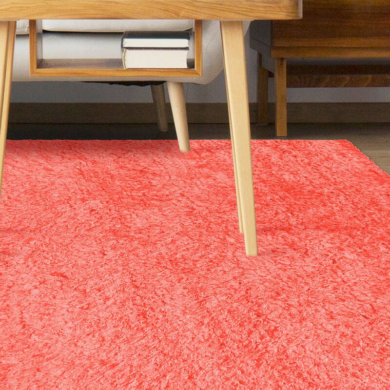 Superior Hand-tufted Plush Solid Shag Indoor Area Rug