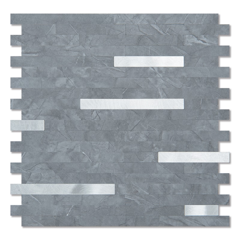 Art3d Peel and Stick Stone Backsplash Tile for Kitchen Bathroom(10 sq.ft/box) - Marble Grey