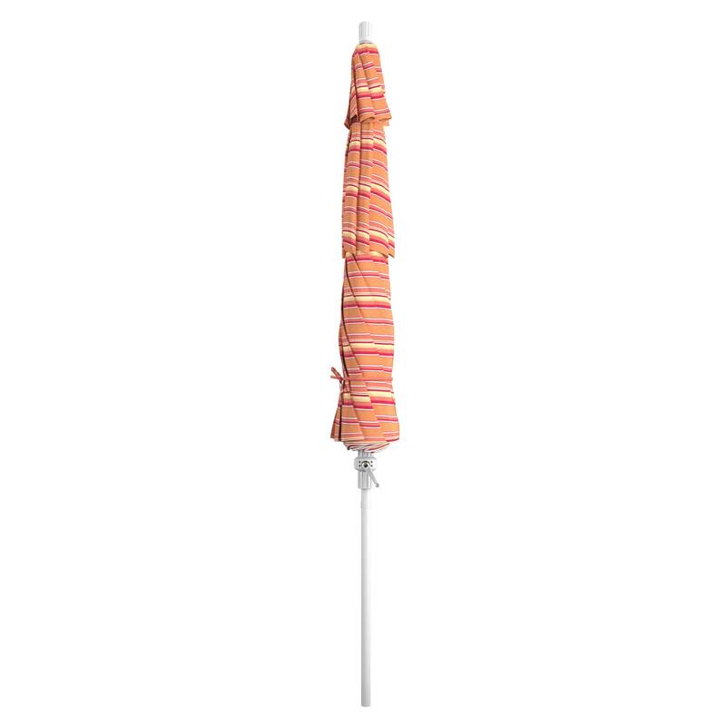 California Umbrella 11' Rd. Aluminum Patio Umbrella, Crank Lift, Collar Tilt, Dbl Wind Vent, White Finish, Sunbrella Fabric