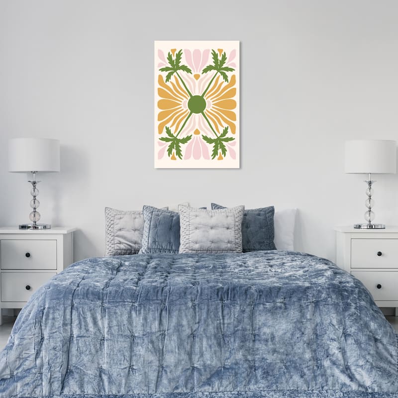 Wynwood Studio Canvas Floral and Botanical Above the Palms Garden Gold and Tropical Wall Art Canvas Print