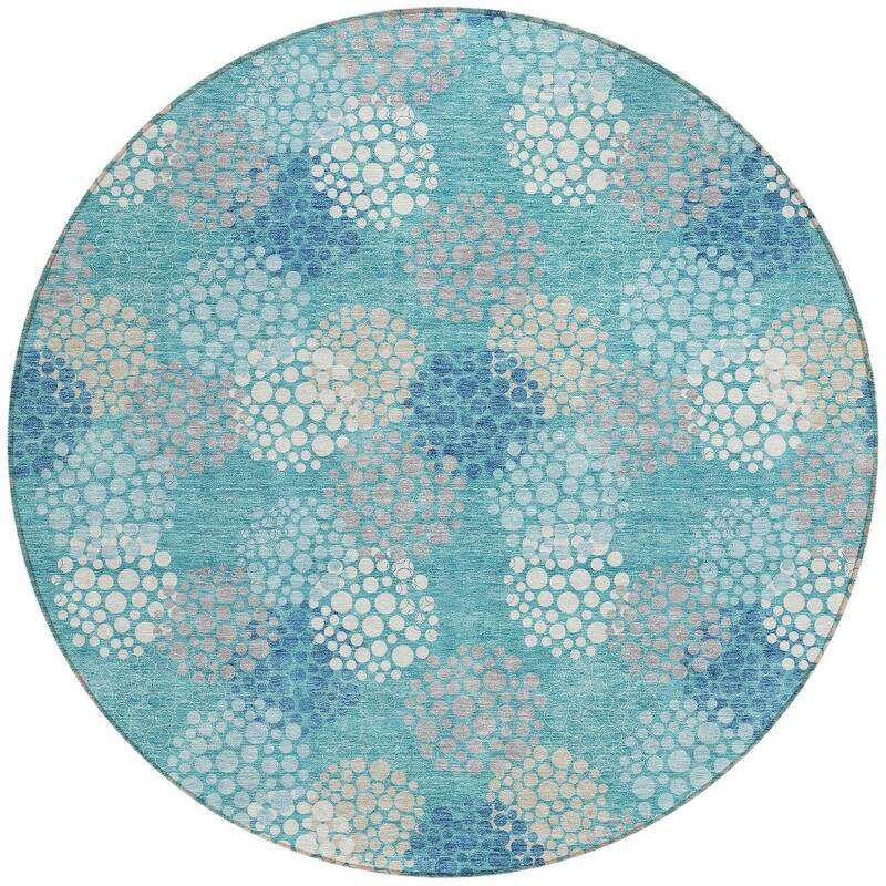 HomeRoots Polka Dot Transitional Rectangle Outdoor Rug