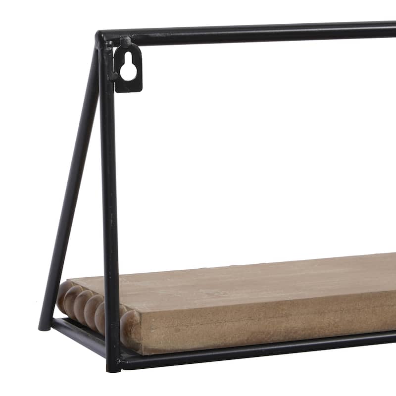Metal 3 Shelf Wall Shelf - Set of 3 Black - Roche River Decor